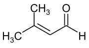 Structural formula of senecioaldehyde