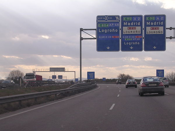 The E90 near Zaragoza, Spain