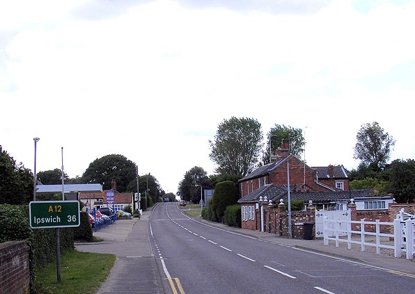 The A12 at Wrentham, heading toward Ipswich