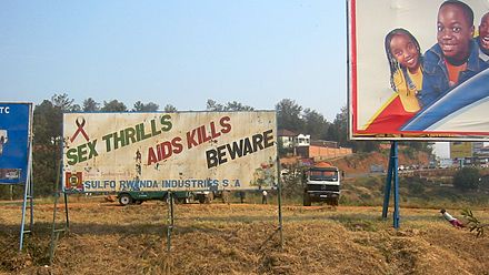 AIDS awareness sign in Rwanda