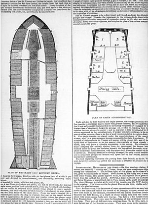 A plan of the St Vincent in 1844 A plan of the emigrant ship St Vincent (1829) in 1844.jpg