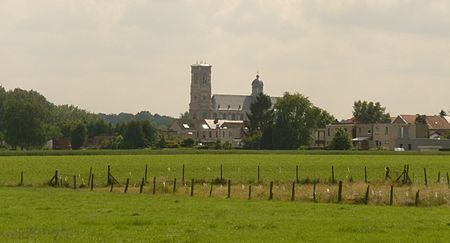 Abdijkerk Grimbergen vanaf Lintbos