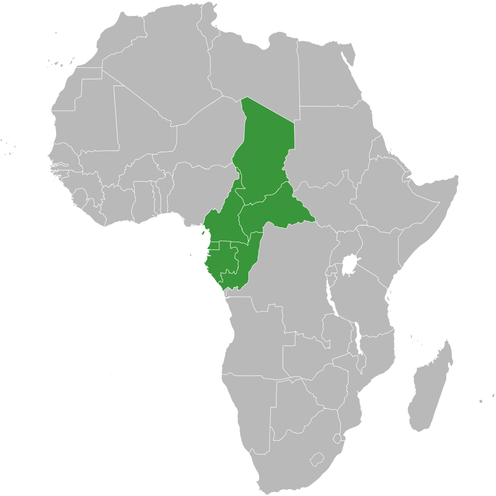 Billete de 100 Pesetas Guineanas 1969 1024px-Africa-countries-CEMAC.svg