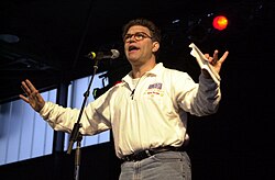Al Franken, host of Air America Radio's former flagship program, The Al Franken Show. Al Franken at Ramstein Air Force Base, Dec 2000.jpg