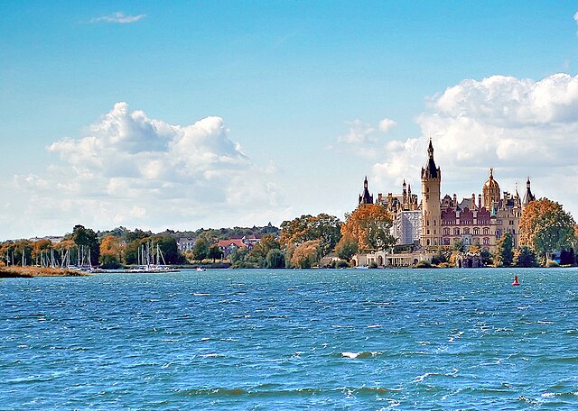 Lake Schwerin with its castle island