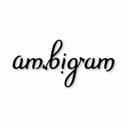 Ambigram of the word ambigram - rotation animation
