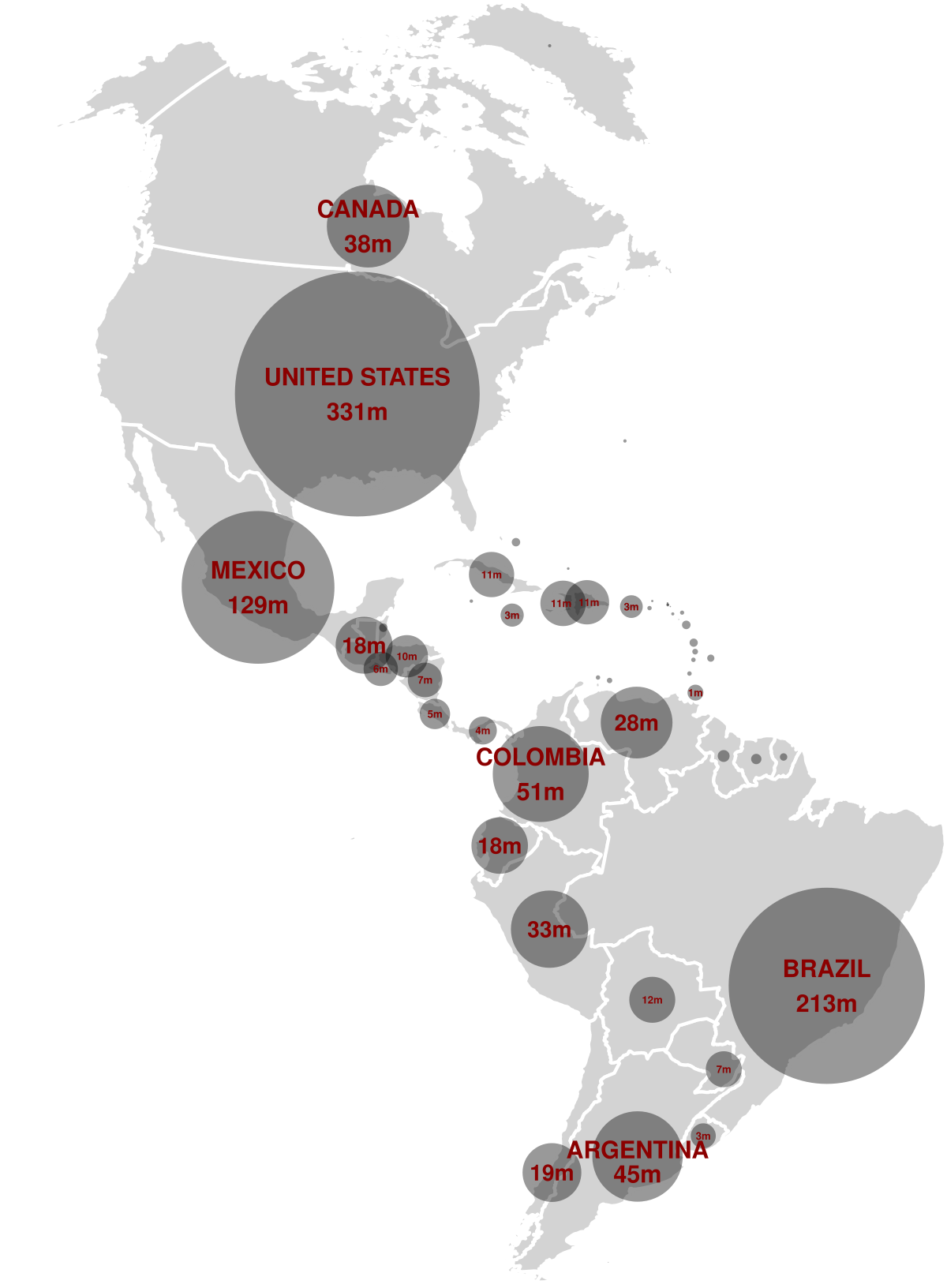 Akrobatik Post ganske enkelt List of countries in the Americas by population - Wikipedia