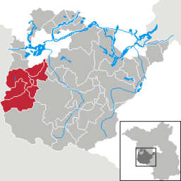Amt Ziesars läge i Landkreis Potsdam-Mittelmark, Brandenburg
