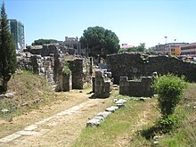 Ruins of Hellenistic fortification walls built during the Illyrian urban period.