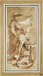 L'archiduc Albert avec son saint patron, Albert de Louvain par P.P. Rubens (1640) .jpg