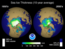 NOAA projected Arctic changes Arctic Ice Thickness.gif
