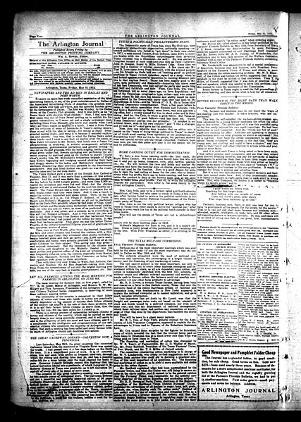 File:Arlington Journal (Arlington, Tex.), Vol. 15, No. 19, Ed. 1 Friday, May 31, 1912 - DPLA - d40858b661d700aab10d63d89960a0de (page 4).jpg