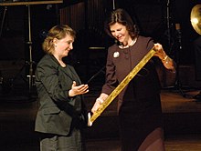 Crowther receives the Lindgren Award from Queen Silvia of Sweden Astrid Lindgren Memorial Award 2010-65.jpg