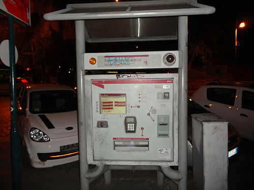 Atac ticket machine of (metro,bus,train) in rome