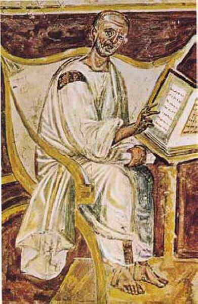 The earliest known portrait of Augustine in a 6th-century fresco, Lateran, Rome