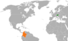 Location map for Austria and Colombia.