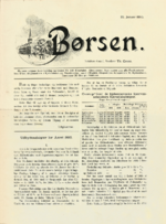 The front page of the first issue of Borsen from 25 January 18961905 Borsen 25 January 1896.png