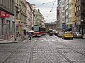 Čeština: Rekonstrukce Bělehradské ulice v roce 2015. Praha, Česká republika.
