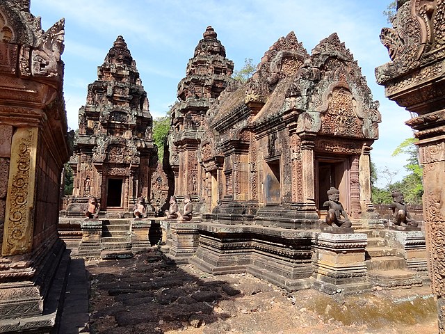 Banteay Srei, a 10th-century Cambodian temple dedicated to the Hindu god Shiva