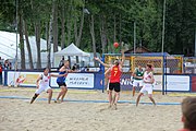 Deutsch: Beachhandball Europameisterschaften 2019 (Beach handball Euro); Tag 3: 4. Juli 2019 – Männer, Platzierungsrunde Gruppe IV, Schweden-Nordmazedonien 2:0 (20:10, 32:15) English: Beach handball Euro; Day 3: 4 July 2019 – Men Consolation Round Group IV – Sweden-North Macedonia 2:0 (20:10, 32:15)