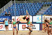 Deutsch: Beachhandball Europameisterschaften 2019 (Beach handball Euro); Tag 2: 3. Juli 2019 – Frauen, Vorrunde Gruppe D, Ukraine-Deutschland 2:0 (23:22, 32:24) English: Beach handball Euro; Day 2: 3 July 2019 – Women Preliminary Round Group D – Ukraine-Germany 2:0 (23:22, 32:24)