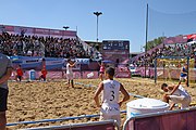 Deutsch: Beachhandball bei den Olympischen Jugendspielen 2018 in Buenos Aires; Tag 7, 13. Oktober 2018; Jungen, Halbfinale – Spanien-Kroatien 2:1 English: Beach handball at the 2018 Summer Youth Olympics in Buenos Aires at 13 October 2018 – Boys Semifinal – Spain-Croatia 2:1 Español: Handball de playa en los Juegos Olimpicos de la Juventud Buenos Aires 2018 en 13 de octubre de 2018 – Semifinales de chicos - España-Croacia 2:1