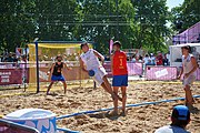 Deutsch: Beachhandball bei den Olympischen Jugendspielen 2018 in Buenos Aires; Tag 7, 13. Oktober 2018; Jungen, Halbfinale – Spanien-Kroatien 2:1 English: Beach handball at the 2018 Summer Youth Olympics in Buenos Aires at 13 October 2018 – Boys Semifinal – Spain-Croatia 2:1 Español: Handball de playa en los Juegos Olimpicos de la Juventud Buenos Aires 2018 en 13 de octubre de 2018 – Semifinales de chicos - España-Croacia 2:1