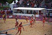 Deutsch: Beachhandball bei den Olympischen Jugendspielen 2018; Tag 5, 10. November 2018; Mädchen, Hauptrunde - Kroatien-Argentinien 1:2 English: Beach handball at the 2018 Summer Youth Olympics at 11 October 2018 – Girls Main Round – Croatia-Argentina 1:2