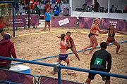 Deutsch: Beachhandball bei den Olympischen Jugendspielen 2018; Tag 5, 10. November 2018; Mädchen, Hauptrunde - Chinese Taipei (Taiwan)-Niederlande 1:2 English: Beach handball at the 2018 Summer Youth Olympics at 11 October 2018 – Girls Main Round – Chinese Taipei (Taiwan)-Netherlands 1:2