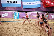 Deutsch: Beachhandball bei den Olympischen Jugendspielen 2018; Tag 6, 12. Oktober 2018; Mädchen, Hauptrundenspiel – Chinesisch Taipei (Taiwan)-Paraguay 0:2 English: Beach handball at the 2018 Summer Youth Olympics at 12 October 2018 – Girls Main Round – Chinese Taipei (Taiwan)-Paraguay 0:2