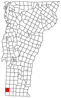 バーモント州内のベニントンの位置の位置図