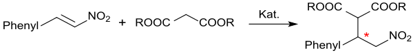 Reaction of β-nitrostyrene with malonic ester