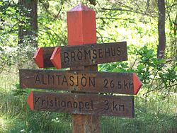 Signpost on the Blekingeleden