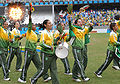 Celebrating after winning the Pan-American Games 2007 gold medal