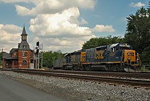 A cabbed slug (CSXT No. 2354) leading its "mother" CSX 2354 (9119213938).jpg