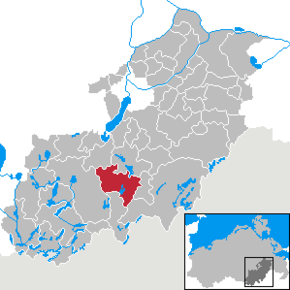 Poziția Carpin pe harta districtului Mecklenburg-Strelitz