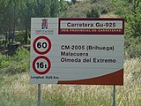 Cartel carretera GU-925 (Brihuega).