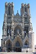 La Cathédrale Notre-Dame de Reims, où eu lieu, le 8 juillet 1962, la cérémonie scellant la réconciliation franco-allemande à laquelle ont assistés le chancelier allemand Konrad Adenauer et le président de la République française Charles de Gaulle.