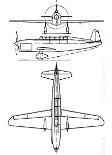 Caudron C.430 3-view drawing from L'Aerophile April 1934 Caudron C.430 3-view L'Aerophile April 1934.jpg