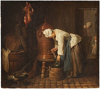 Une jeune fille tirant de l'eau à une fontaine, 1733-1735 – Nationalmuseum, Stockholm.