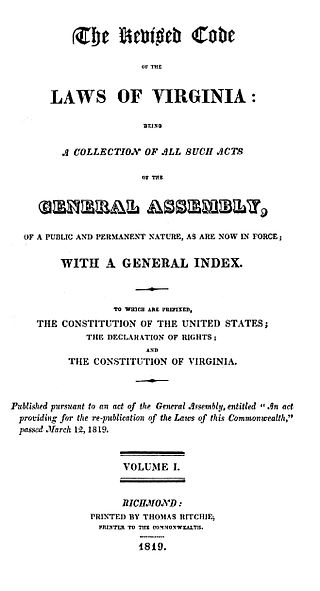 <span class="mw-page-title-main">Code of Virginia</span>