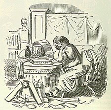 Comic History of Rome p 240 Scipio Aemilianus cramming himself for a Speech after a hearty Supper.jpg