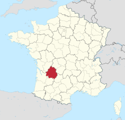 Dordoņas atrašanās vieta Francijā
