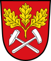 Wappen von Laufach (Bayern) mit Eichenblättern am Zweig