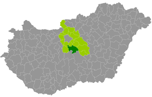 okres Dabas na mapě Maďarska