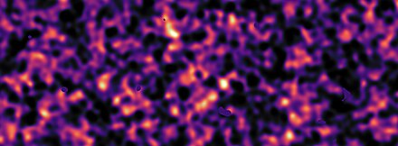 Dark matter map for a patch of sky based on gravitational lensing analysis of a Kilo-Degree survey.[54]