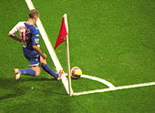 Bentley playing for Blackburn Rovers in 2008 David Bentley corner kick 2008 02 11.jpg