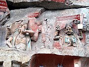 不動明王 (左), 大威德明王 (右)，大足石刻