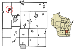 Dodge County Wisconsin Incorporated and Unincorporated areas Fox Lake Highlighted.svg