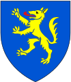 Arms of Donne of Mattishall, Norfolk: Azure, a wolf salient or